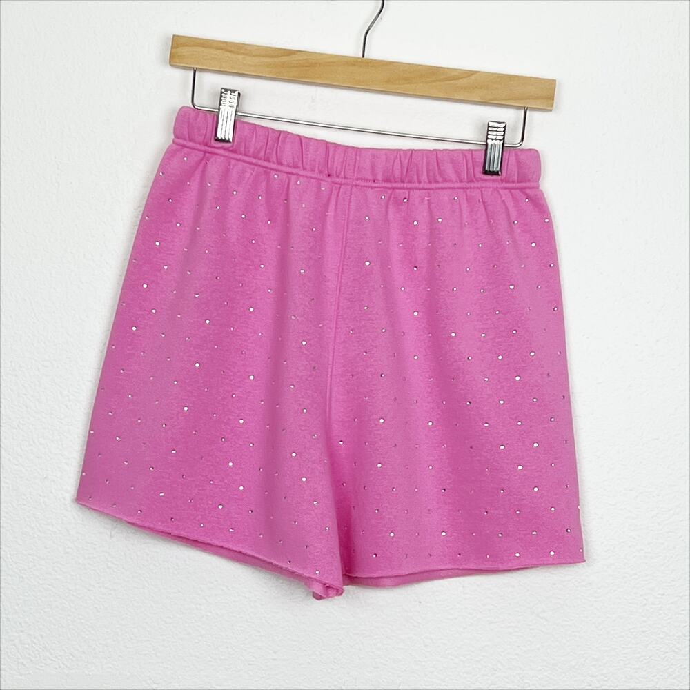 NWT Generation Love Aria Crystal Sweat Shorts Bubblegum Pink Small - Picture 9 of 9